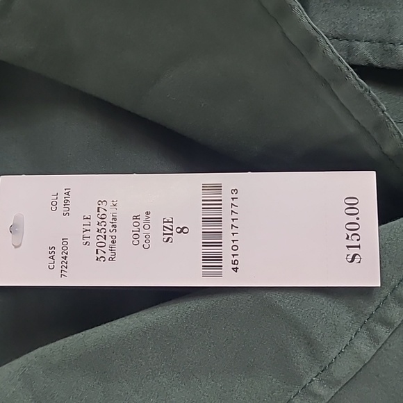 White House Black Market size 8 short trench jacket army green - Picture 4 of 8